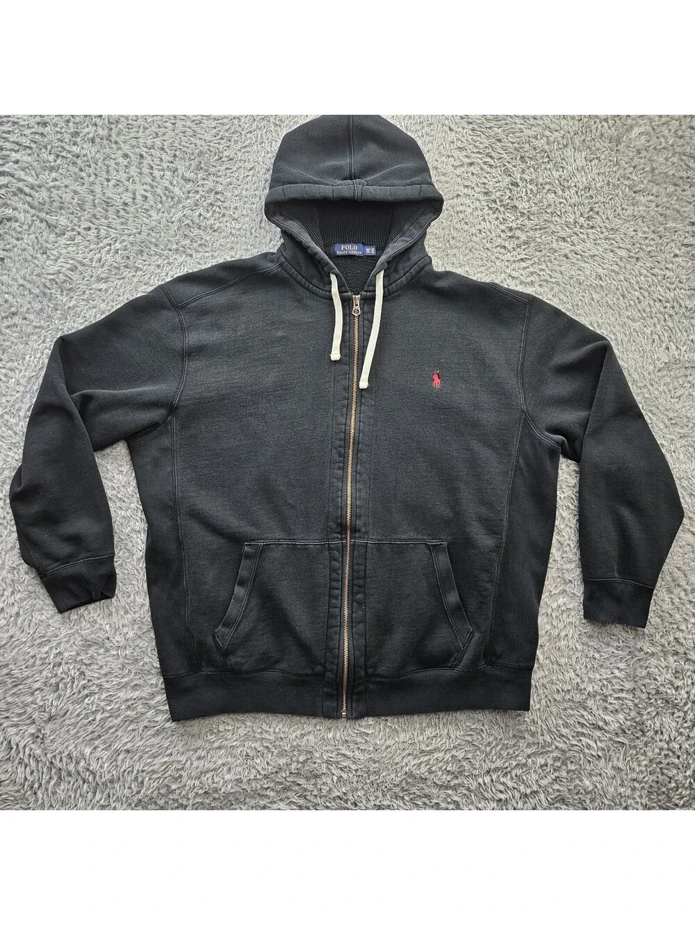 Polo Ralph Lauren Zip Hoodie 2XLT Tall Thermal lining in Hood Heavyweight Black